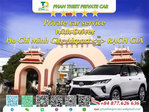 Private Car From Ho Chi Minh City <=> Rach Gia (private car with driver)